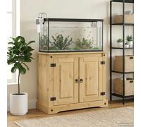 Aquarium Stand Brown Solid Pine Wood 81.5x37x73cm Waxed Storage 250kg IndoorOnly