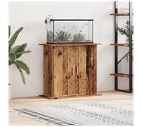 Aquarium Stand Engineered Wood Old Wood 81x36x73cm 4-Door Storage Cabinet Secure