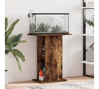 vidaXL Aquarium Stand Smoked Oak 60.5x36x72.5 cm Engineered Wood with Storage
