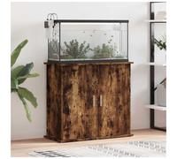 Aquarium Stand Smoked Oak 81x36x73cm Engineered Wood 4 Compartment Storage Slim