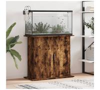 Aquarium Stand Smoked Oak Eng. Wood 81x36x73cm 4-Compartment Storage with Doors