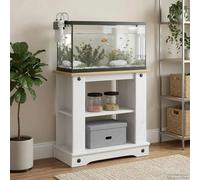 Aquarium Stand Solid Pine White and Brown 60x30x60cm Waxed Storage for Tanks Pro