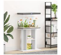 Aquarium Stand White 60x30x60cm Engineered Wood 3-Tier Storage with Safety 4pcs