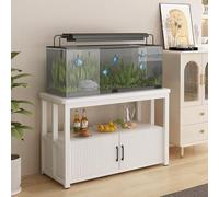 Aquarium Stand with Cabinet Doors, Reptile Terrarium, Heavy Duty Breeder Turtle Rack 2-Tier Storage Shelves Load-Bearing Capacity 800lbs(80x45x70cm)