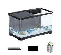 Aquarium Starter Kit, Aquarium Kit - Decorative Kit for Small Saltwater Aquarium | Creative Aquarium with Basket for Goldfish, Guppy, Shrimp, Home Decoration