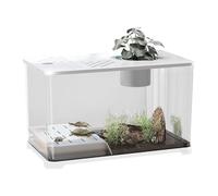 Aquarium Starter Kit - HD Panoramic Fish Display, Spacious Container Design | Turtle Rest Outfit with Aquatic Plant Configuration for Apartment Decoration
