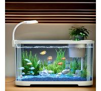 Aquarium Starter Kits, 11L Small Fish Tank with Filter and LED Light, Silent & Self Cleaning Nano Aquarium, Decoration Tropical Fish Tank Kit for Betta Shrimp Goldfis-h