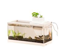Aquarium Starter Kits, Small Fish Tank Decor, Desktop Small Fish Tank, Silent Fish Tank With Air Pump, Modern Silent Desktop Fish Tank, Imitation Stone Fish Tank For Betta Fish, Shrimp, Goldfishs