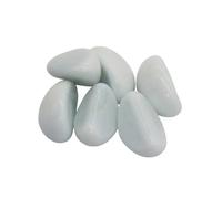 Aquarium stones 30Pcs Aquarium Blue Cashew Glass Beads Fluorescent Stone Blue Light Stone Crystal Stone Fish Tank Decoration Accessories(Milk white)