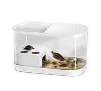 Aquarium Tank - 31cm Reptile Carrier | Turtle Basking Pļatform - Drainage System | ABS Eco Landscaping Enclosure - Ventilated Habitat | Indoor Breeding Terrarium | Red Eared Slider Care