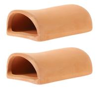 Aquarium Tank Decoration Pottery Fish Hiding Shelter Breeding Cave for Shrimp Goldfish 2 x 4.7 x 1.6 Inch, 2 Pack