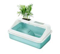 Aquarium Tank Household turtle plant co breeding tank desktop feeding box(Sky blue)