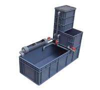 Aquarium Tank Setup, Multi-Functional Pet Habitat with Swimming and Rest Zones for Crayfish, Hermit Crabs, Terrapins, Small Pets gray. 90 * 40 * 23CM