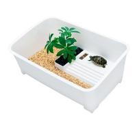 Aquarium Tank Small household turtle feeding tank with sun drying platform(Medium)