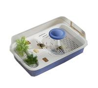 Aquarium Tank Turtle feeding tank for household use with covered climbing table and tabletop(Blue)