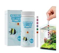 Aquarium Test Strips - Pond Plates with 100 Pieces, 6-in-1 Water Purity Analysis Sheets, Saltwater Friendly Starter Monitoring, Liquid Condition Measuring Strips for Private, Commercial