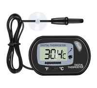 Aquarium Thermometer - Digital Thermometer with Probe and Suction Cup, Reptile Fish Tank Thermometer with Large LCD Display, Terrarium Water Temperature Test