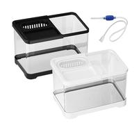 Aquarium - Transparent Aquarium Filter, Mini Water Habitat, Easy to Clean Bowl, Compact Decorative Acrylic Container, Transparent Aquarium Filter for Fish, Guppy, Turtle, Q