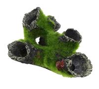 Aquarium Tree Rock Cave Decor,Artificial Driftwood with Green Moss for Fish Tank, Natural Habitat Ornament Providing Hiding Places for Small Fish, Shrimp, Aquatic Pets - Aquarium Decoration Supplies