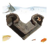 Aquarium Tunnel Decoration - Sturdy Resin | Double-Entry Observation Tunnel for Fish and Shrimp | for Aquarium Corners, Loaches and Bottom Dwellers, Safe Hiding Cave, Color Variations May Appl