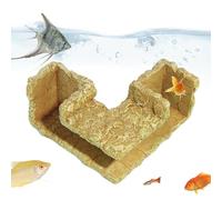 Aquarium Tunnel - Decorative Hideouut Passage For Aquatic Pets | Underground Corner Tunnel For Fish Tank Exploration And Shelter | Corner Fish Tank Accessory For Small Species Play Rest