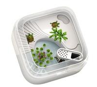 Aquarium Turtle feeding tank square and simple household with filter sun drying platform(Small)