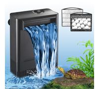 Aquarium Turtle Tank Filter 40-80 Gal. Low Water Level Power Filter Adjustable Flow Internal Water Clean Pump 3-Stage Bio-Filtration for Reptiles Amphibian Freshwater and Saltwater Fish Tank (290GPH)