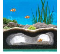 Aquarium Underground Cave Tunnel Decor,Fish Tank Decoration Aquarium Cave Two Hole Fish & Shrimp Hideout,Fish Tank Hideout Decor Decoration for Betta, Loach,Small Cichlid,Pleco (Black, L)