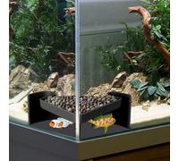 Aquarium Underground Cave with Viewing Window - 2 Hole Corner Fish Tank Hideout for Pleco, Cory Catfish, Kuhli Loach, Shrimp & Betta - Safe Decor Hide Decorations for Bottom Dwellers (5"L x 5"W x 2"H)