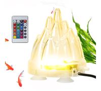 Aquarium Volcano Ornament Kit - Remote Control Waterproof - Bubble Stone Volcano Fish Tank Decoration,for Turtle Bowl Shrimp Tank Living Room Bedroom Study Room Apartment Dorm