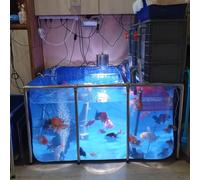 Aquarium with Durable Steel Frame, Large PVC Canvas, Clear Viewing Window, Easy Assembly for Home or Garden Use