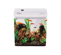 Aquarium with Filtration - 8.66 Inch Betta Tank for Shrimp, Jellyfish, and Mini Turtles, Animal Habitat for Saltwater and Freshwater, Clear ABS, Indoor Desktop Showcase.