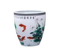 Aquariums Vintage Ceramic Fish Tank Hydroponic Lotus Water Lily Flower Pot Water Tank Outdoor Patio Living Room Decoration Fish Bowl(S)