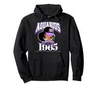 Aquarius 1965 Zodiac Queens Afro Astrology Birthday Pullover Hoodie