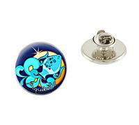 Aquarius 25mm Metal Pin Badge With Butterfly Clutch Clasp Ideal Birthday Gift N45