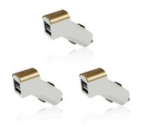 Aquarius 3X Fx Twin Socket Usb 2.1A Car Charger Gold - Fast Dual 12V Dash Plug For Work Van, Fleet Vehicle & Phone