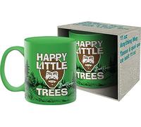 Aquarius 47132 Bob Ross Happy Trees 11 oz Boxed Ceramic Mug, Green, 8 Inches