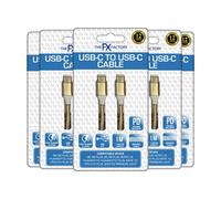 Aquarius 5X Fx Braided 1M Usb-C To Usb-C Data Cable Gold - Heavy Duty Fast Charge Type-C Lead Bulk Trade Pack For Site Crew