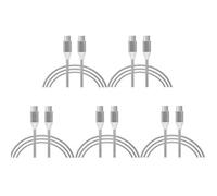 Aquarius 5X Fx Braided 1M Usb-C To Usb-C Data Cable Silver - Heavy Duty Fast Charge Type-C Lead Bulk Trade Pack For Site Crew