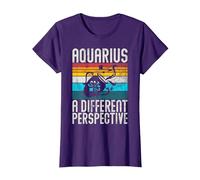 Aquarius a Different Perspective Aquarius T-Shirt, Women, Purple, Large