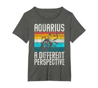 Aquarius a Different Perspective Aquarius T-Shirt, Women's Plus, Asphalt Grey, 5X