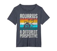 Aquarius a Different Perspective Aquarius T-Shirt, Women's Plus, Heather Blue, 3X