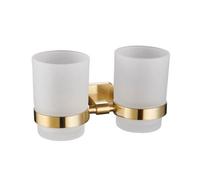 Aquarius Auro Double Tumbler Holder Brushed Brass Aqau52447