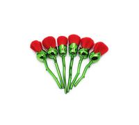 Aquarius Makeup Brush Set - Beauty and the Beast-inspired Rose, Glossy Handles - Green 6pc