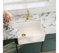 Aquarius Belfast Fireclay Single Bowl Sink Including Basket Strainer Waste 595 X 455 X 254mm
