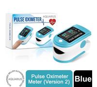Aquarius Blue Finger Pulse Oximeter Version 2 - Oxygen Saturation Monitor with SpO2 Readings & Heart Rate Monitor, FDA Approved