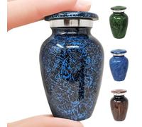 Aquarius Blue Small Aluminum Keepsake Cremation Urn | Choose From 4 Unique Colors | Mini Metal Sharing Personal Funeral Urn for Pet or Human Ashes | Create Your Own Assortment