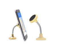 AQUARIUS Car Spring Magnetic Phone Holder, Gold 360° Rotation Dashboard Mount with 3M Adhesive Base, Universal Hands-Free Dashboard Cradle for iPhone & Android Smartphones