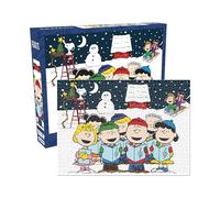 AQUARIUS Charlie Brown Christmas 1000pc Glitter Puzzle (1000 Piece Jigsaw Puzzle) - Glare Free - Precision Fit - Officially Licensed Peanuts Merchandise & Collectibles - 20x28 Inches