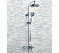 Aquarius Chrome Exposed Thermostatic Bar Shower Overhead And Handheld Shower Aqsh0586